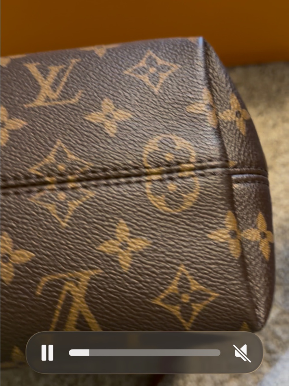 Louis Vuitton Monogram Canvas Shoulder Bag with Tan Leather Trim - Picture 9 of 9
